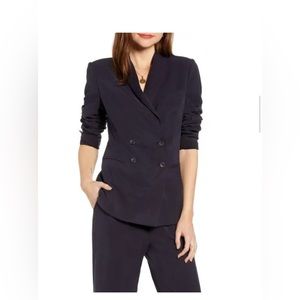 Something Navy Drapey Double
Breasted Blazer (Nordstrom Exclusive)